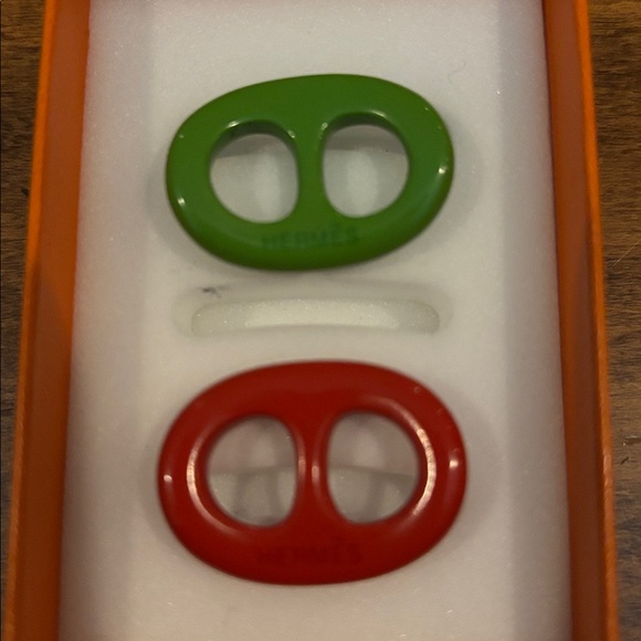 Hermes set of 2 Chain d’ancre scarf rings - Picture 2 of 6